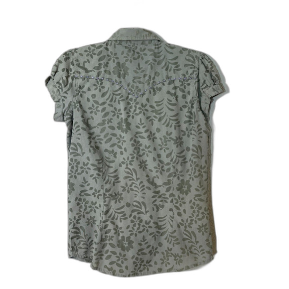 Twenty X Size S Western Shirt Button Down Pearl Snap Cowgirl Green Purple - Picture 3 of 9